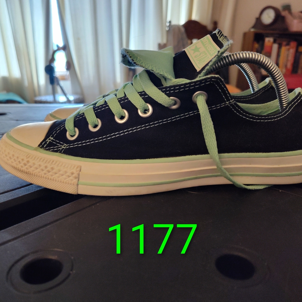 Converse Black and Mint Green Athletic Shoes